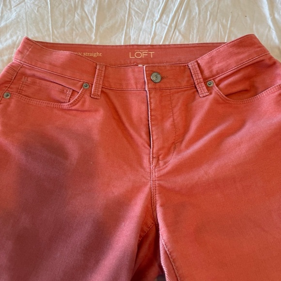 Loft curvy straight melon colored pinwale corduroy pants size 28/6 - Picture 4 of 11